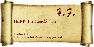 Huff Filoméla névjegykártya